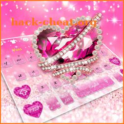 Pink Luxury Ruby Diamond Heart Keyboard Theme icon