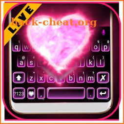Pink Neon Heart 2 Keyboard Theme icon
