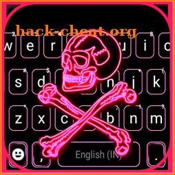 Pink Neon Skull Keyboard Background icon