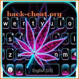 Pink Neon Weed Keyboard Background icon