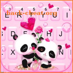 Pink Panda Couple Keyboard Background icon