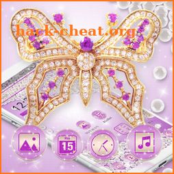 Pink Pearl Diamond Butterfly Theme icon
