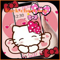 Pink Pretty Kitty Bowknot Theme icon