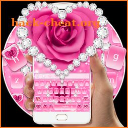 Pink Rose Diamond Keyboard icon