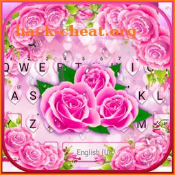 Pink Rose Pedals Keyboard Background icon