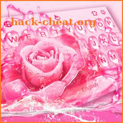 Pink Rose Water Drops Keyboard Theme icon