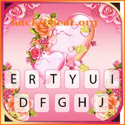 Pink Rosy Hearts Keyboard Background icon