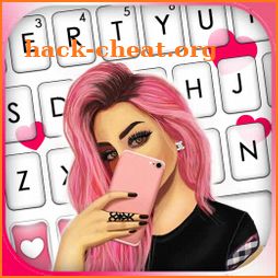 Pink Selfie Girl Keyboard Background icon
