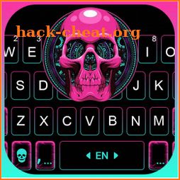 Pink Skull Pattern Keyboard Background icon