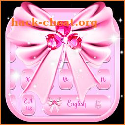Pink SMS Keyboard Theme Diamond Ribbon icon