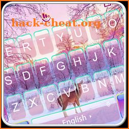 Pink Snow Deer Keyboard Theme icon