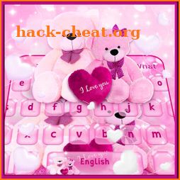 Pink Sparkling Teddy Bear Keyboard icon