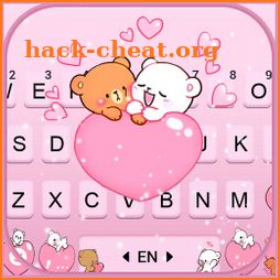 Pink Teddy Love Keyboard Background icon