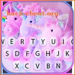 Pink Unicorn Toy Keyboard Background icon