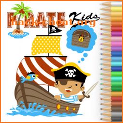Pirate Adventure Coloring Book of king icon