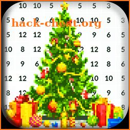 Pixel Art Christmas: Color By Number Santa Claus icon