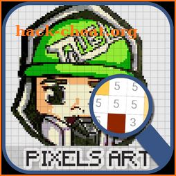 Pixel Art Fortn Nite - BattleRoyal Number Coloring icon