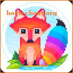 Pixel Fox - Color by Number Family Coloring Book icon