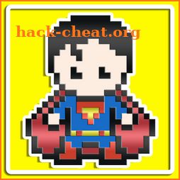 pixelart super heros Coloring by number games icon