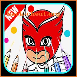 Pj Masks coloring book of kids icon