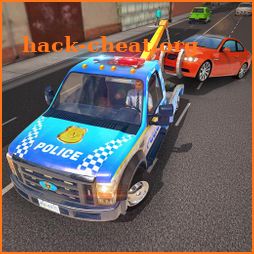 Police Tow Truck Driving Car Transporter icon