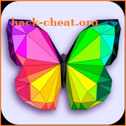 Poly art coloring pages - Color by number low poly icon