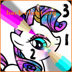 Pony color by number icon