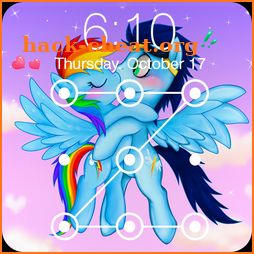 Pony Love Valentine Rainbow AppLock Security icon