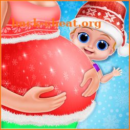 Pregnant Mom & Baby Christmas - Twins Newborn icon