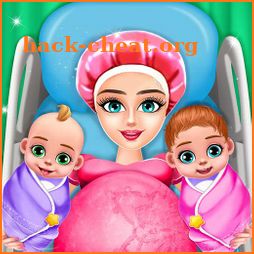 Pregnant Mom And Twin Baby Care Nursery Game icon