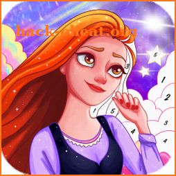Princess color by number: Coloring games offline icon