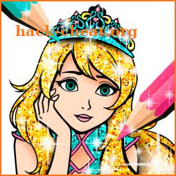 Princess Coloring Book Glitter icon