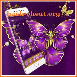 Purple Butterfly Golden Theme icon