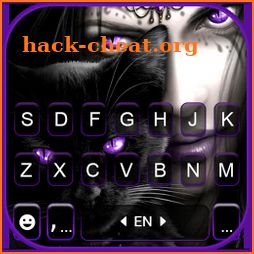 Purple Cat Witch Keyboard Background icon