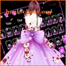 Purple Cute Girl Keyboard Theme icon