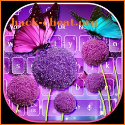 Purple Dandelion Butterfly Keyboard icon