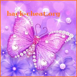 Purple Diamond Butterfly Live Wallpaper & Themes icon