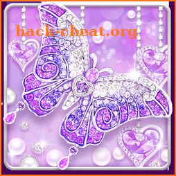 Purple Diamond Butterfly Live Wallpaper icon