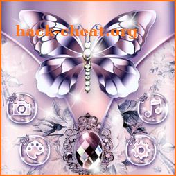 Purple Diamond Silk Butterfly Theme icon