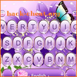 Purple Flower Butterfly Keyboard Theme icon