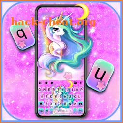 Purple Galaxy Unicorn Keyboard Background icon