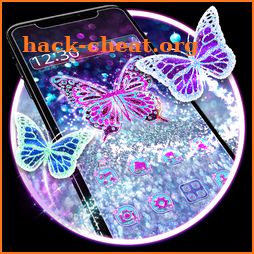 Purple Glitter Diamond Butterfly Gravity Theme icon