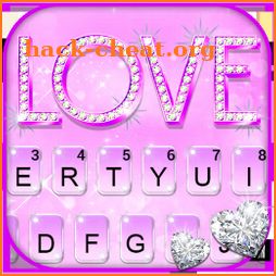Purple Glitter Love Keyboard Theme icon