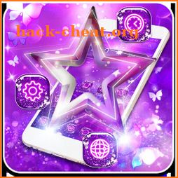 Purple Glitter Stars Butterfly Theme icon