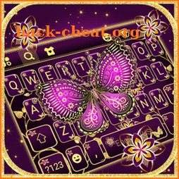 Purple Gold Butterflies Keyboard Theme icon