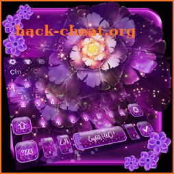 Purple Gorgeous Flowers Neon Keyboard Theme icon