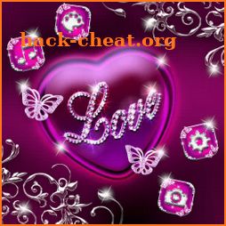 Purple Love Diamond Heart Theme icon