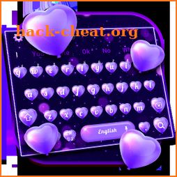 Purple Love Heart Balloon Keyboard Theme icon