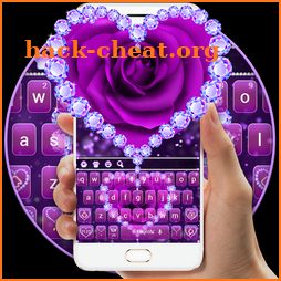Purple Love Rose Diamond Keyboard Theme icon