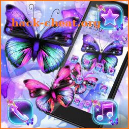 Purple Neon Shining Butterfly Theme icon